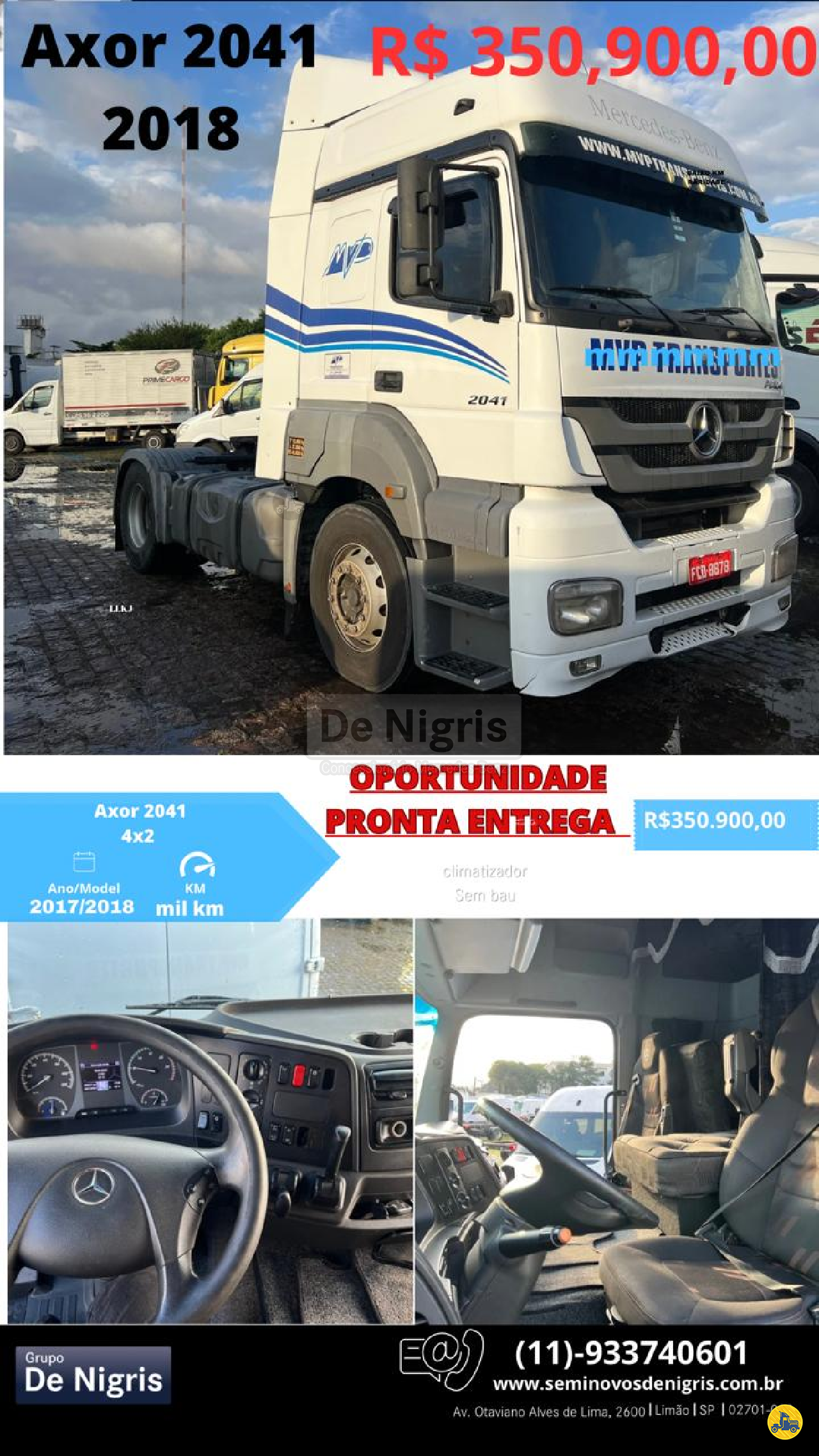 CAMINHAO MERCEDES-BENZ MB 2041 Cavalo Mecânico Cavalo 4x2 De Nigris - MB SAO PAULO SÃO PAULO SP