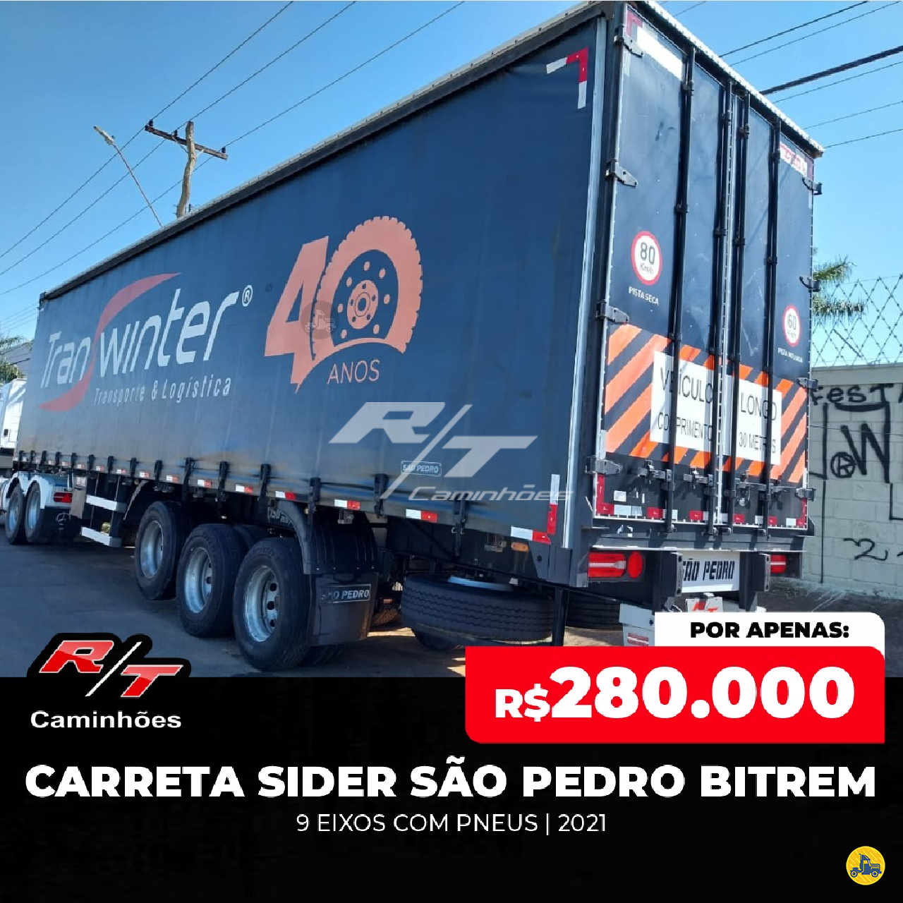 CARRETA BITREM 9 EIXOS BAU SIDER RT Caminhões SUMARE SÃO PAULO SP