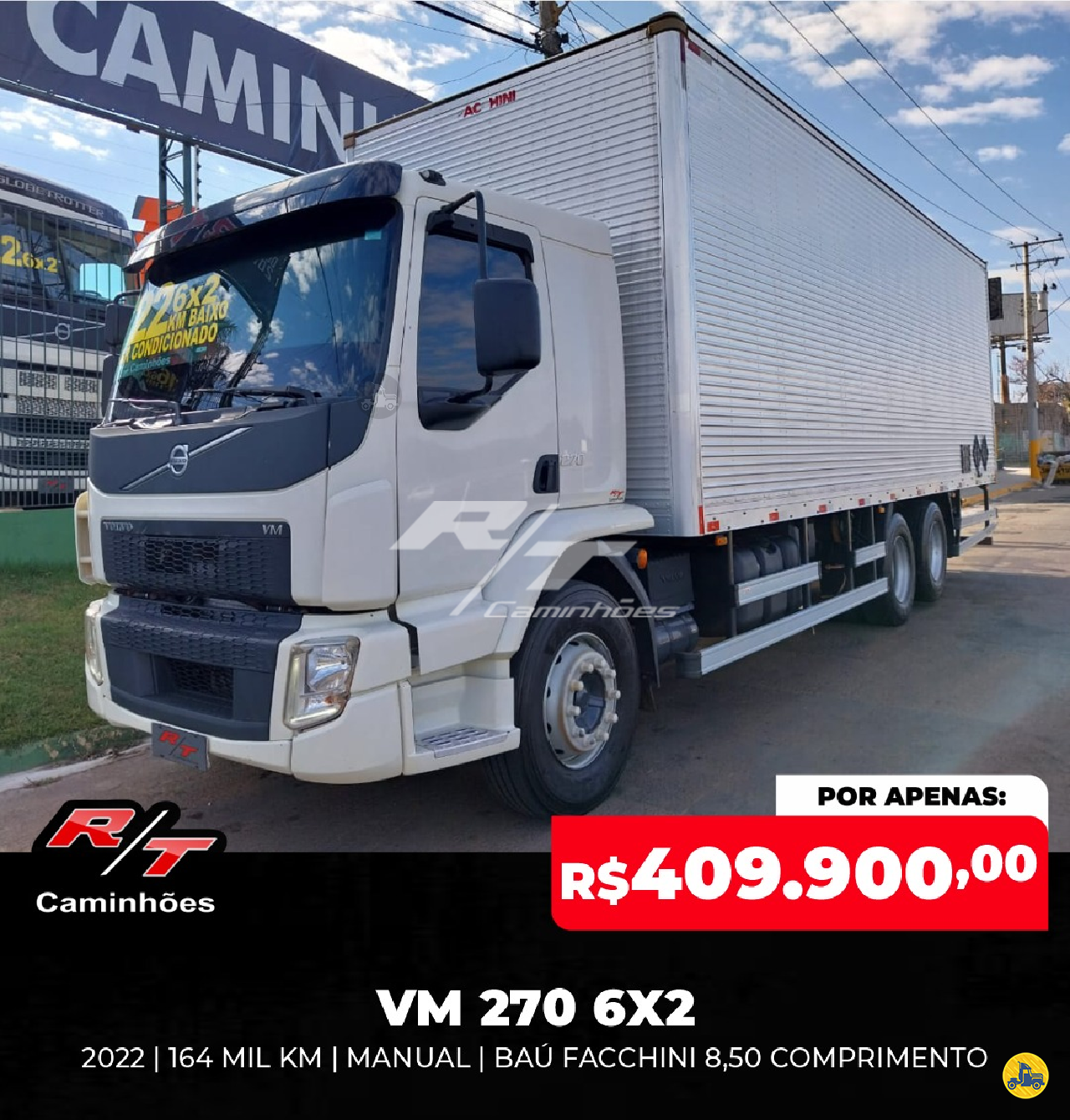 CAMINHAO VOLVO VOLVO VM 270 Baú Furgão Truck 6x2 RT Caminhões SUMARE SÃO PAULO SP