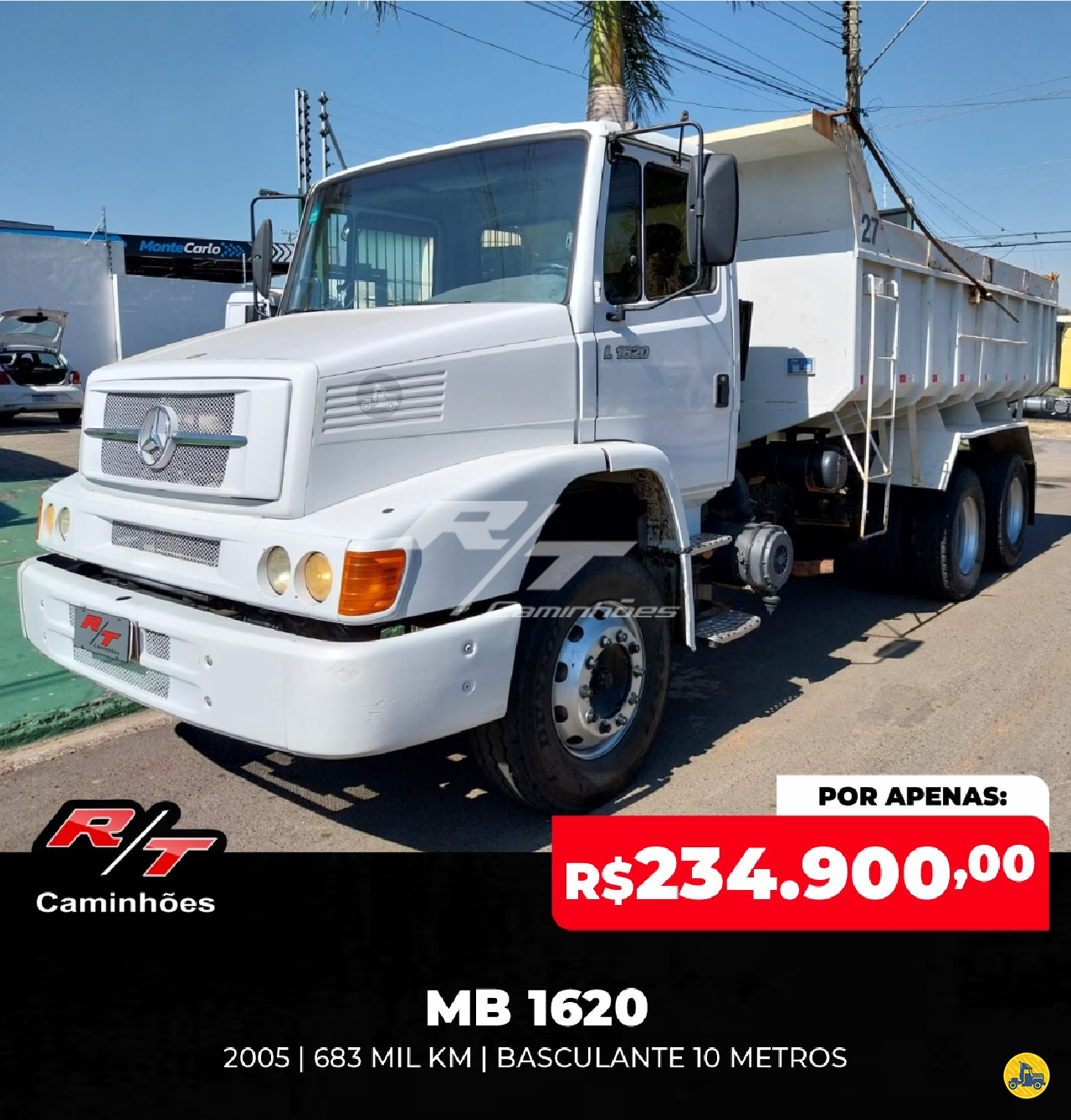CAMINHAO MERCEDES-BENZ MB 1620 Caçamba Basculante Truck 6x2 RT Caminhões SUMARE SÃO PAULO SP