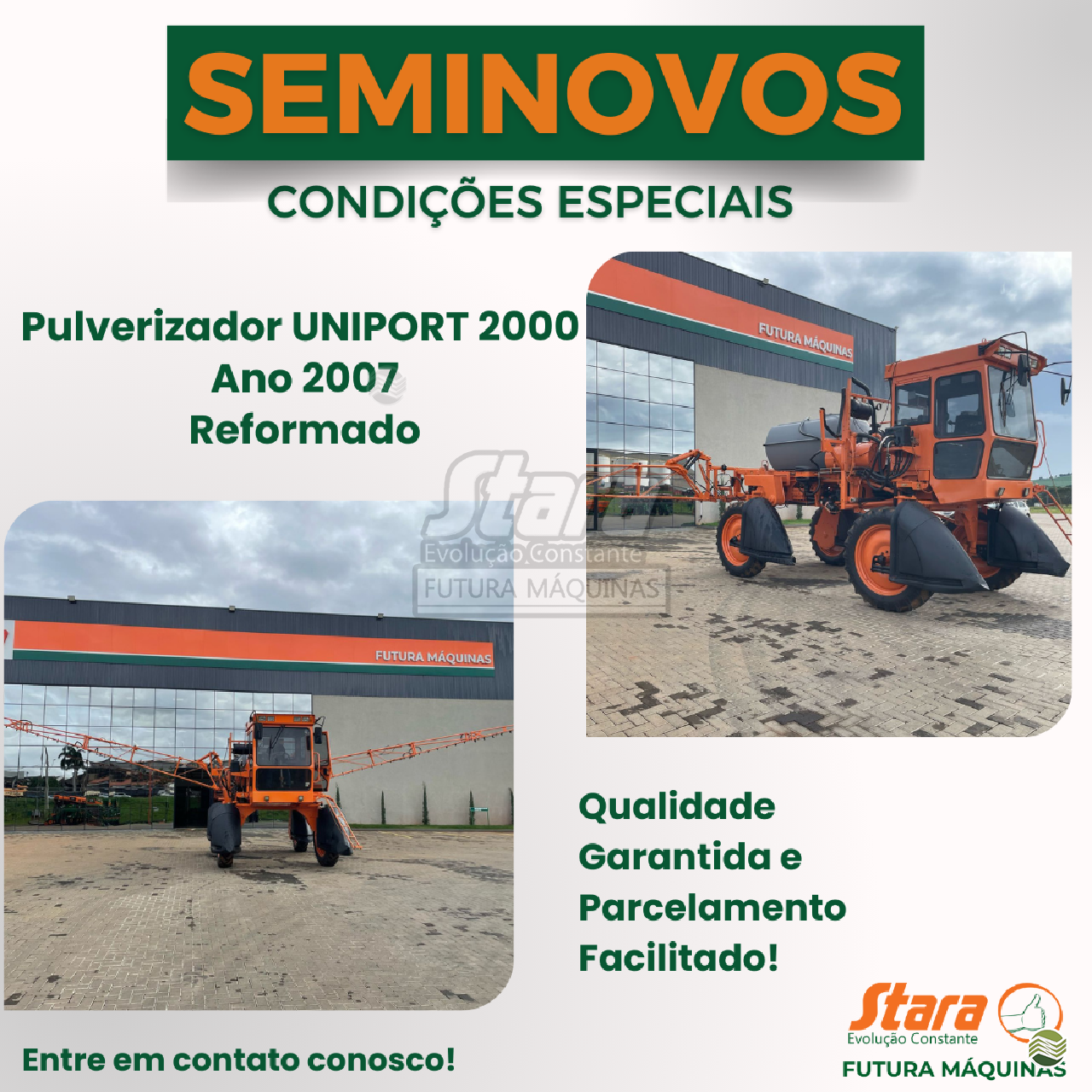 PULVERIZADOR JACTO UNIPORT 2000 Futura Máquinas Agrícolas - Stara PATOS DE MINAS MINAS GERAIS MG