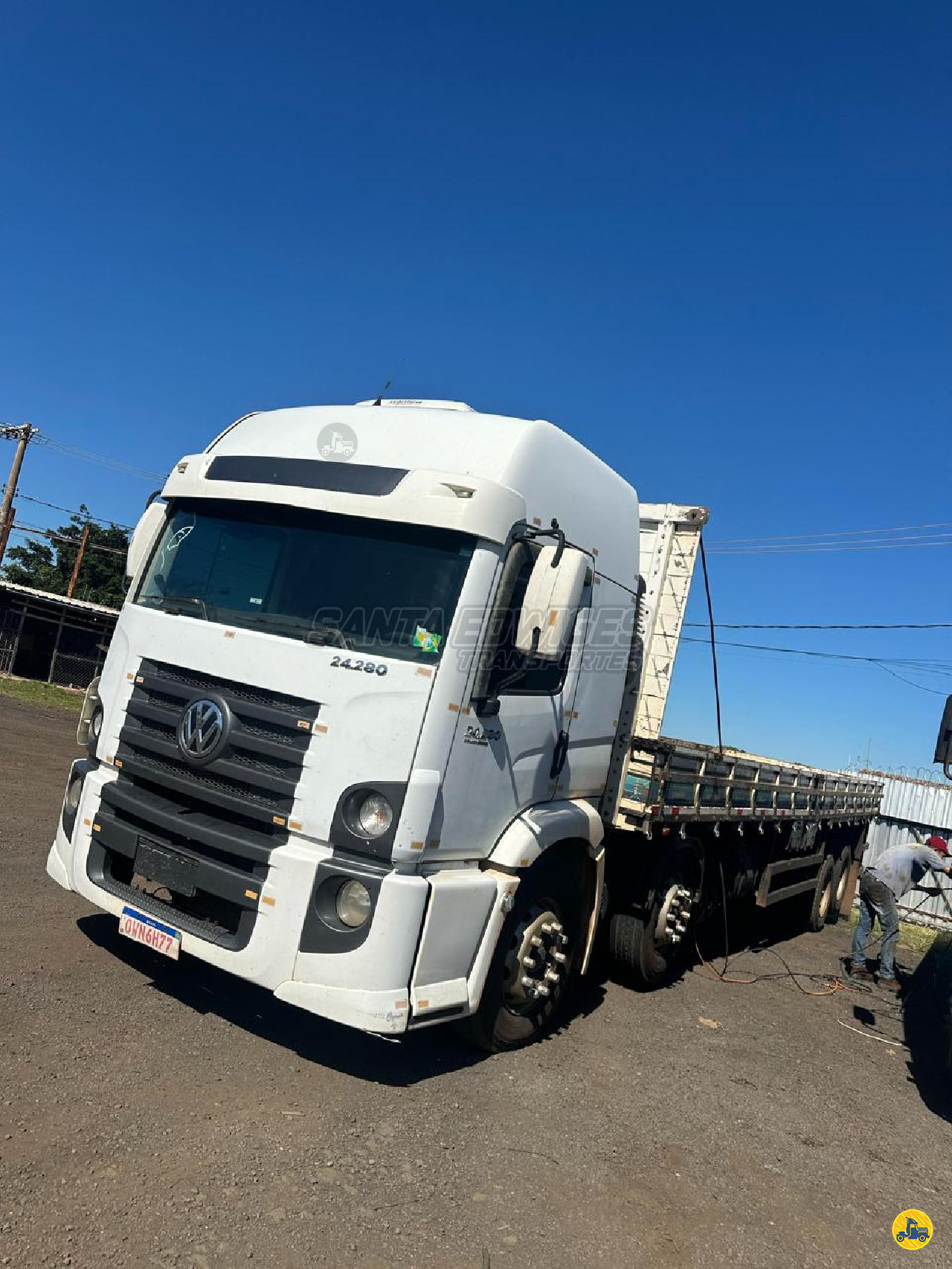 CAMINHAO VOLKSWAGEN VW 24280 Grade Baixa BiTruck 8x2 Santa Edwiges Transportes UBERABA MINAS GERAIS MG