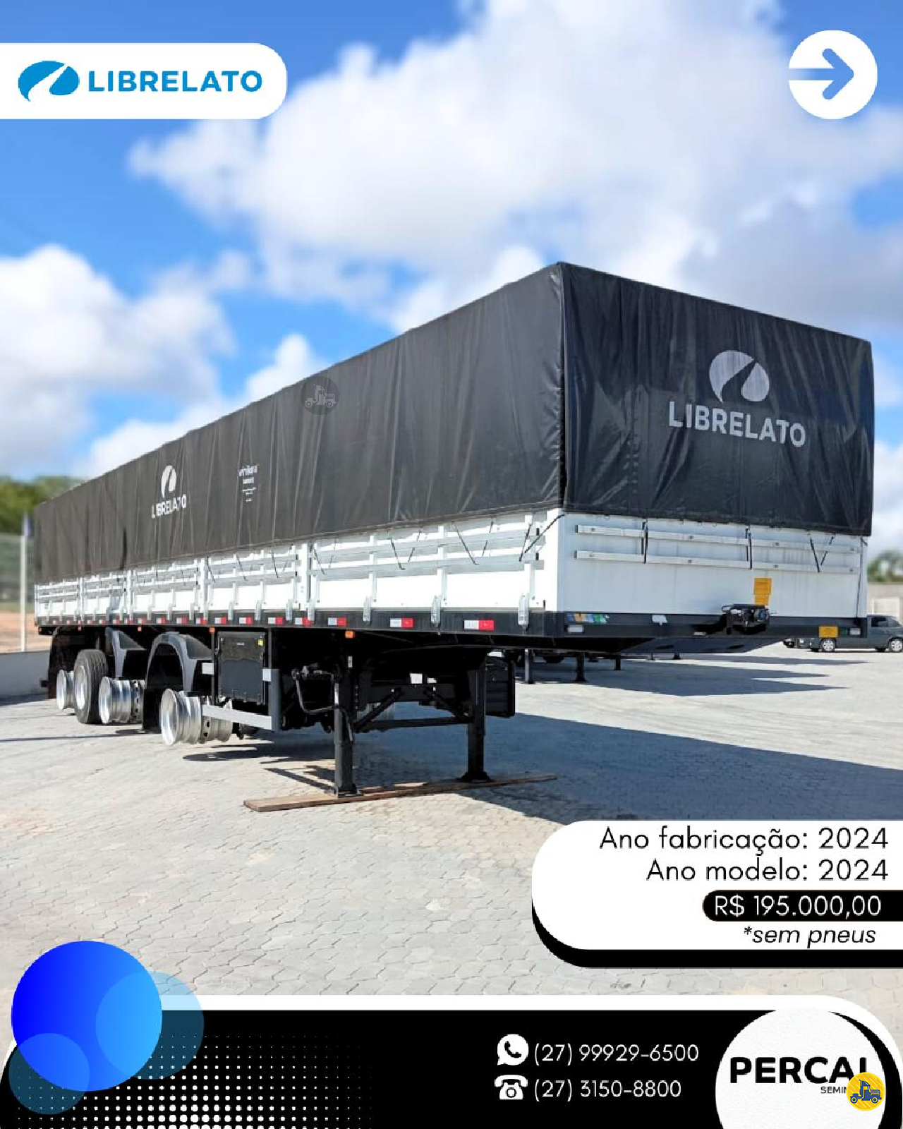 CARRETA SEMI-REBOQUE GRANELEIRO Percal - Librelato LINHARES ESPÍRITO SANTO ES