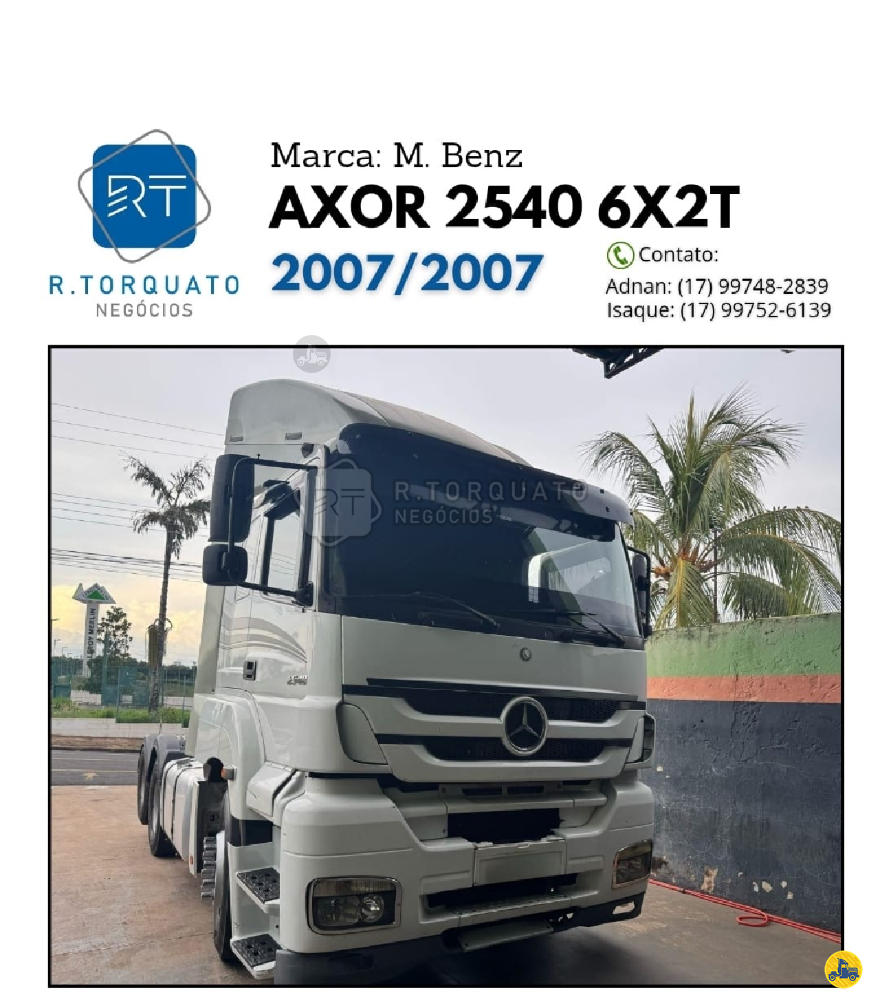 CAMINHAO MERCEDES-BENZ MB 2540 Cavalo Mecânico Cavalo 6x2 R.Torquato Negócios São José do Rio Preto SÃO PAULO SP