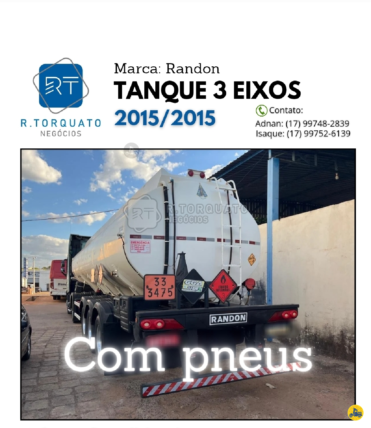 CARRETA SEMI-REBOQUE TANQUE AÇO R.Torquato Negócios São José do Rio Preto SÃO PAULO SP