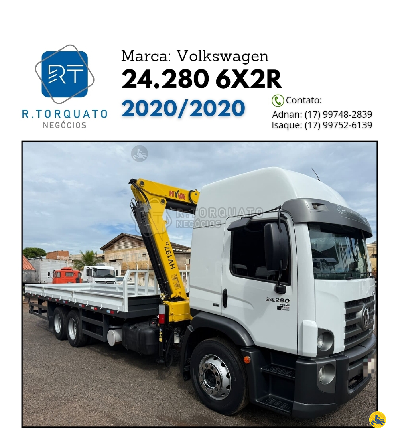 CAMINHAO VOLKSWAGEN VW 24280 Guindaste Truck 6x2 R.Torquato Negócios São José do Rio Preto SÃO PAULO SP