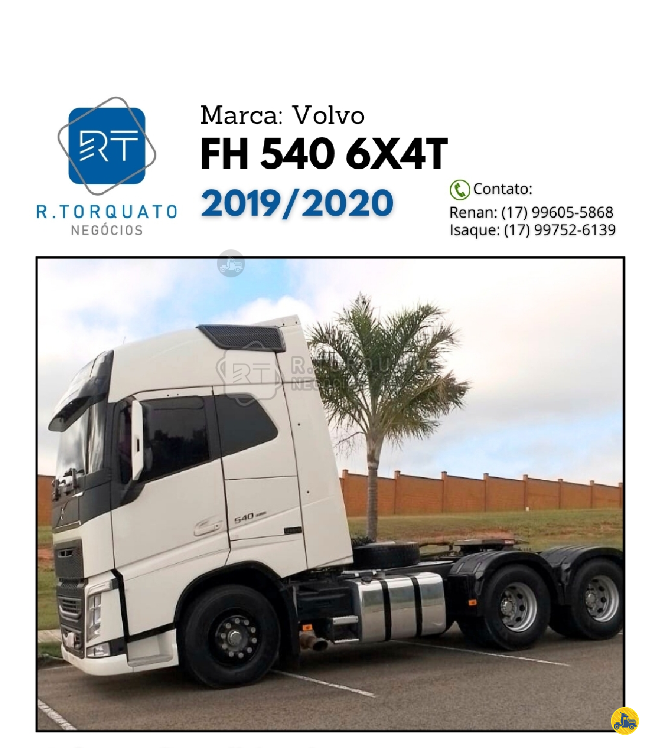 CAMINHAO VOLVO VOLVO FH 540 Cavalo Mecânico Cavalo 6x4 R.Torquato Negócios São José do Rio Preto SÃO PAULO SP