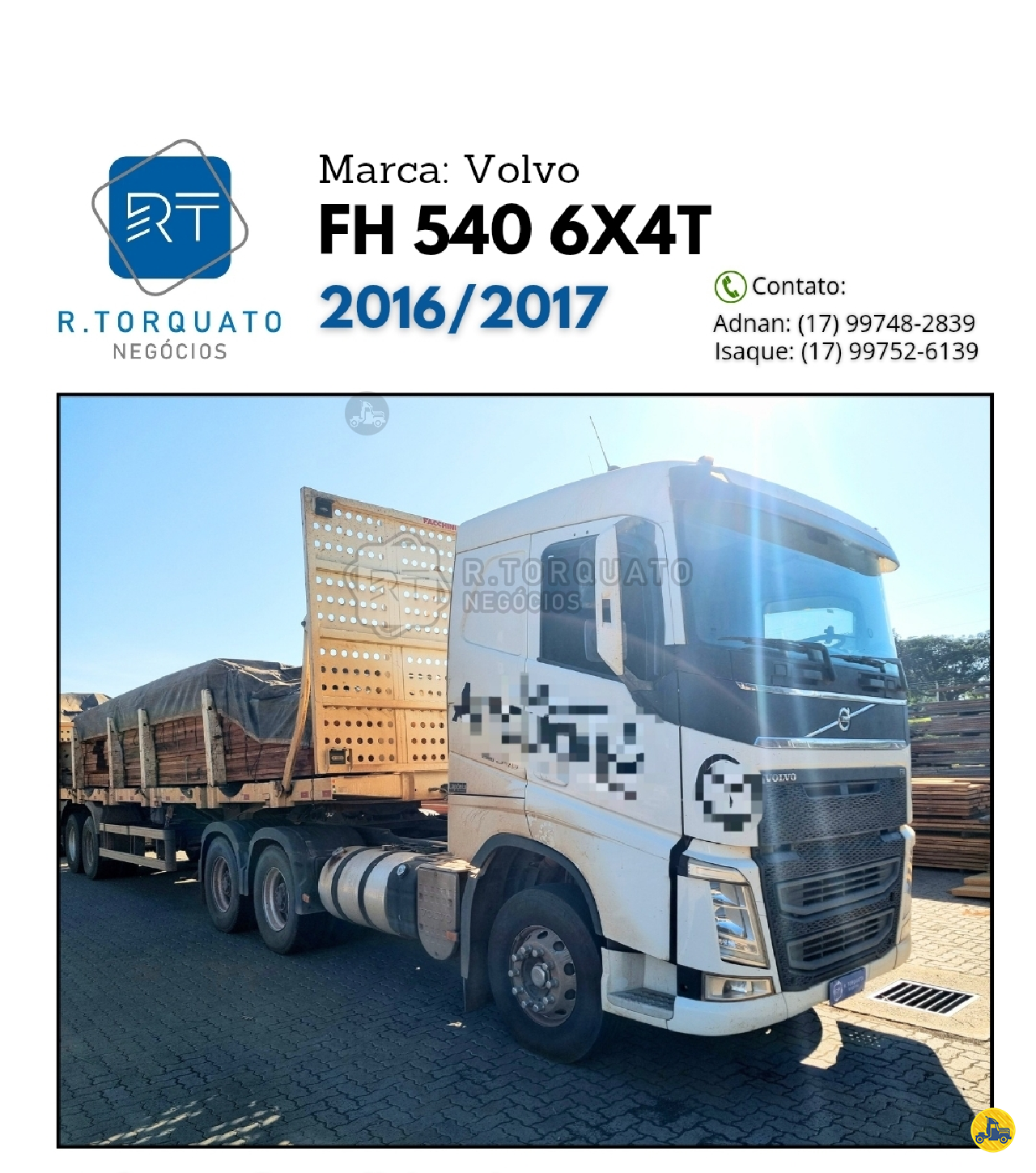 CAMINHAO VOLVO VOLVO FH 540 Cavalo Mecânico Cavalo 6x4 R.Torquato Negócios São José do Rio Preto SÃO PAULO SP