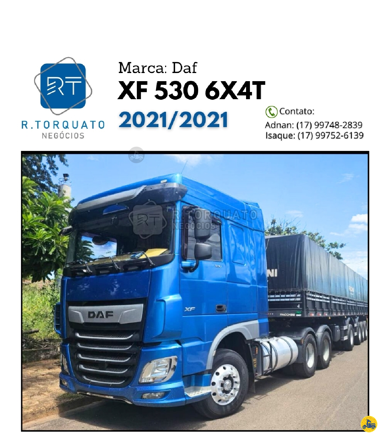 CAMINHAO DAF DAF XF FT 530 Cavalo Mecânico Cavalo 6x4 R.Torquato Negócios São José do Rio Preto SÃO PAULO SP