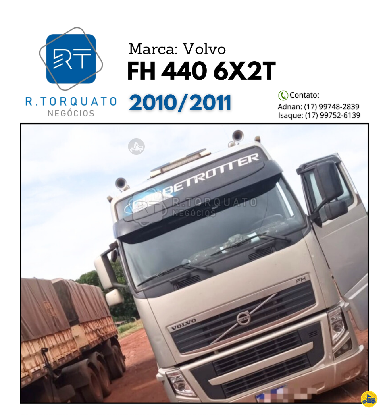 CAMINHAO VOLVO VOLVO FH 440 Cavalo Mecânico Cavalo 6x2 R.Torquato Negócios São José do Rio Preto SÃO PAULO SP