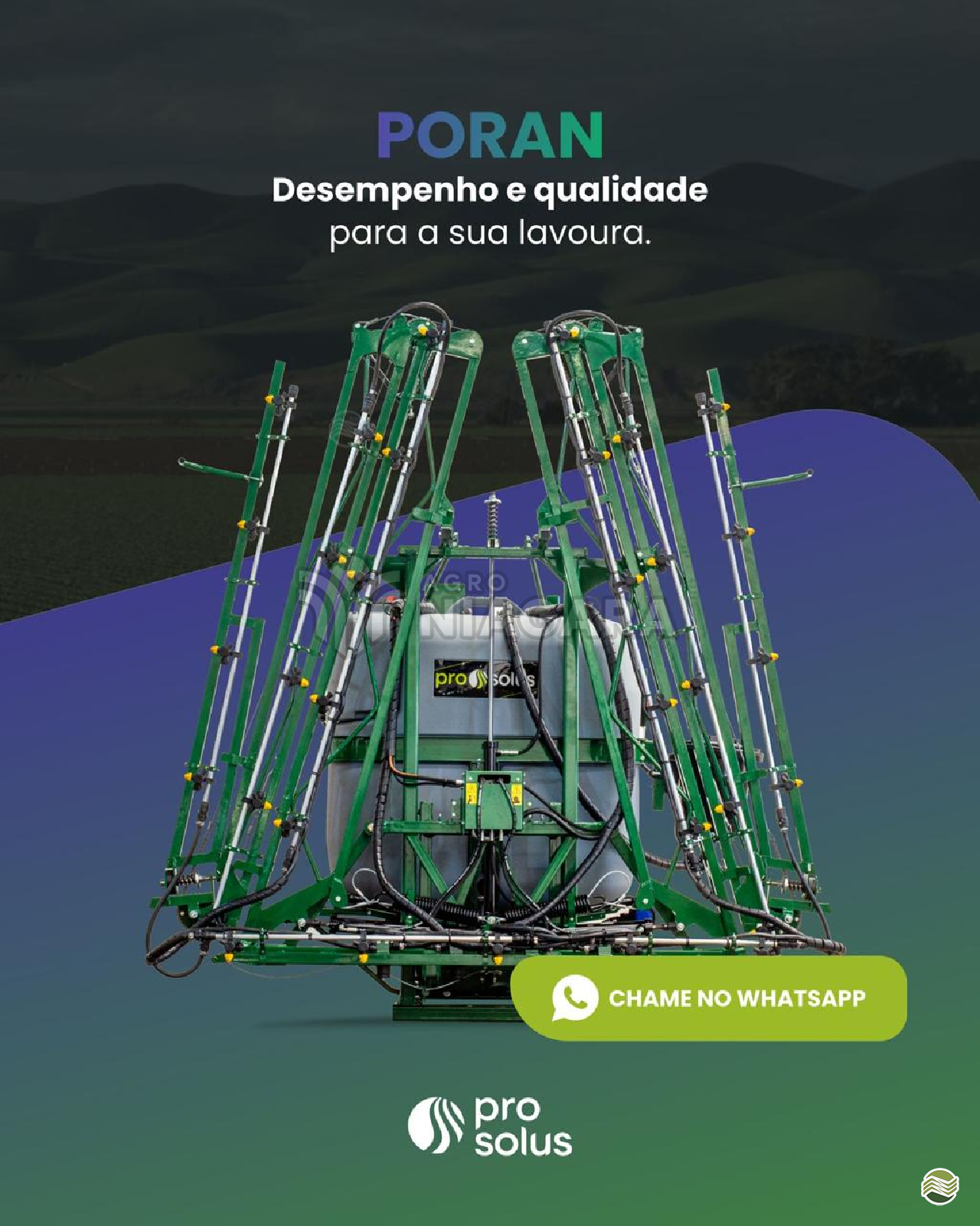 PULVERIZADOR PRO SOLUS PORAN 800 Acoplado Hidráulico Agro Niagara LONDRINA PARANÁ PR