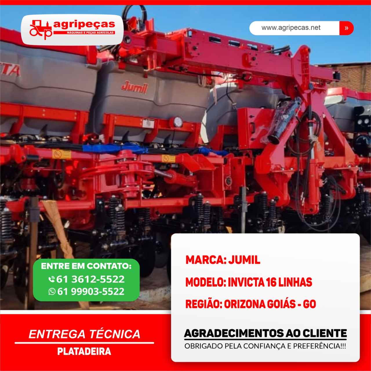 Agripeças Máquinas Agrícolas - Jacto na cidade de CRISTALINA/GO