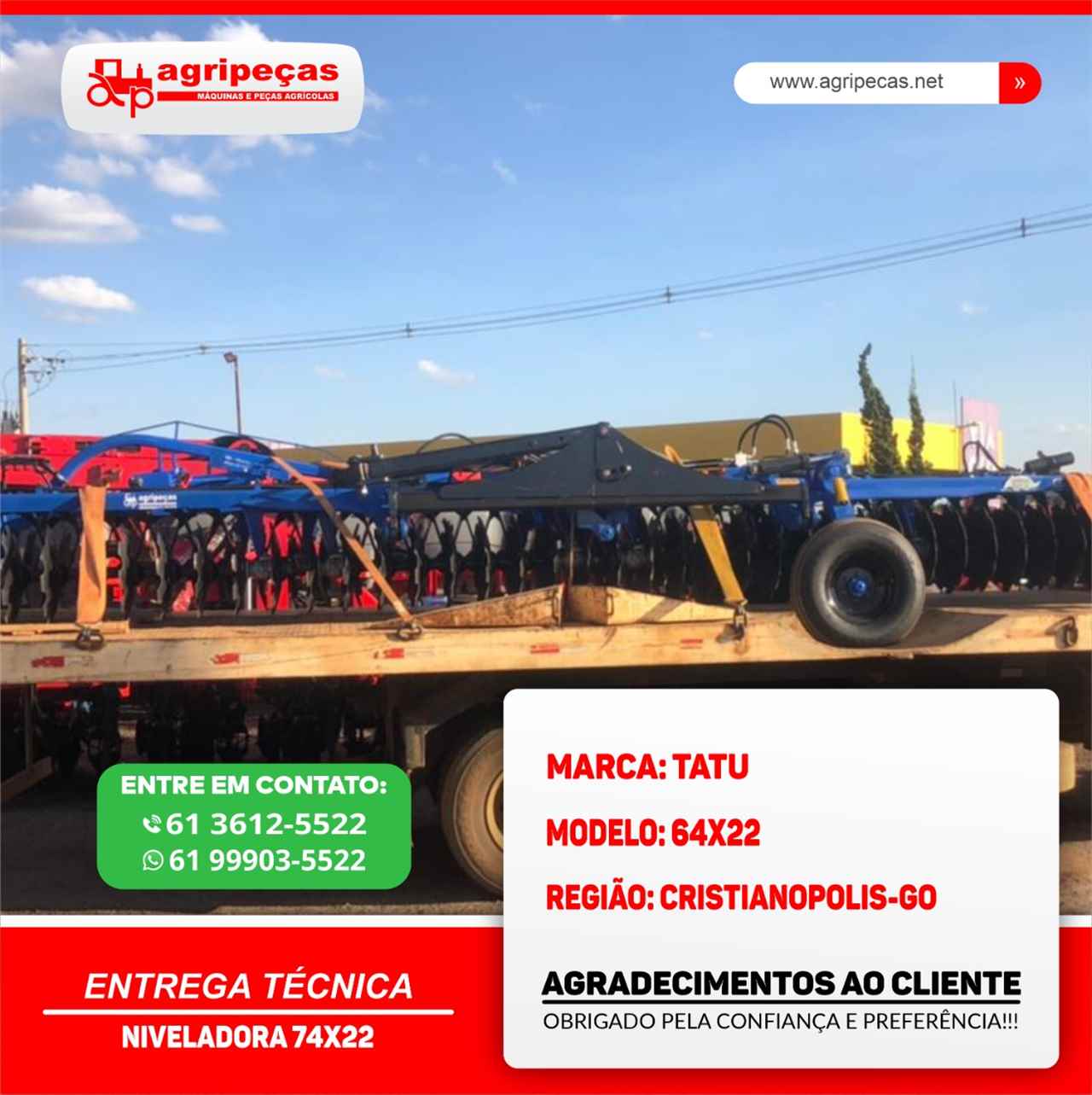 Agripeças Máquinas Agrícolas - Jacto na cidade de CRISTALINA/GO