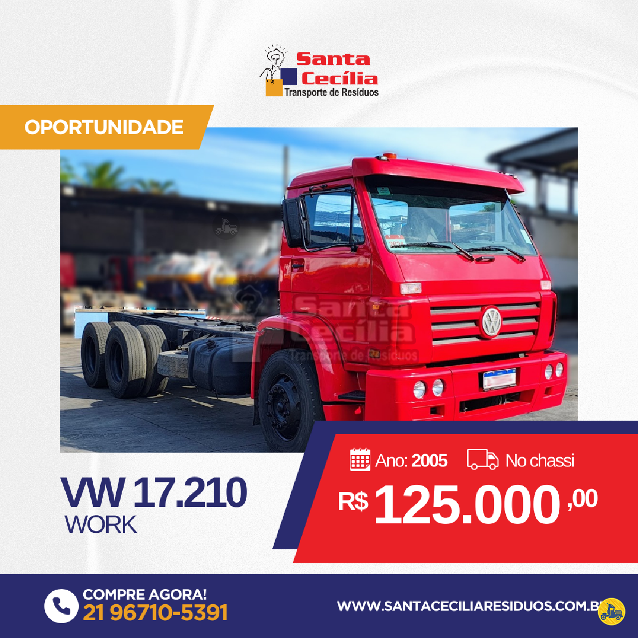 CAMINHAO VOLKSWAGEN VW 17210 Chassis Truck 6x2 Santa Cecilia Transportes RIO DE JANEIRO RIO DE JANEIRO RJ