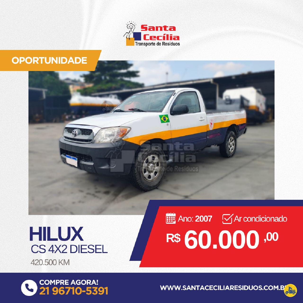 CARRO TOYOTA Hilux 2.5 CS Santa Cecilia Transportes RIO DE JANEIRO RIO DE JANEIRO RJ