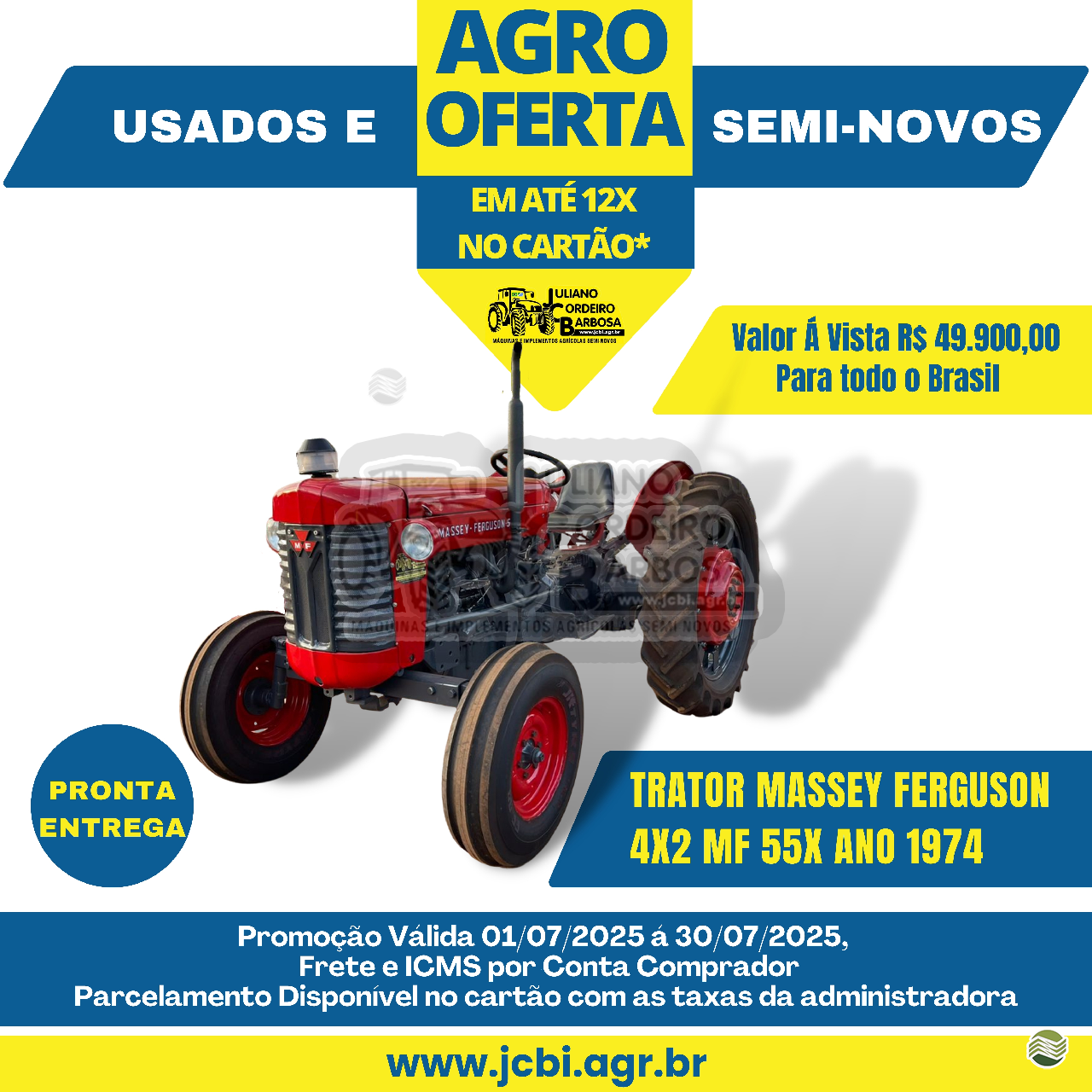 TRATOR MASSEY FERGUSON MF 55 Tração 4x2 JCBi Máquinas e Implementos Agrícolas MARACAJU MATO GROSSO DO SUL MS