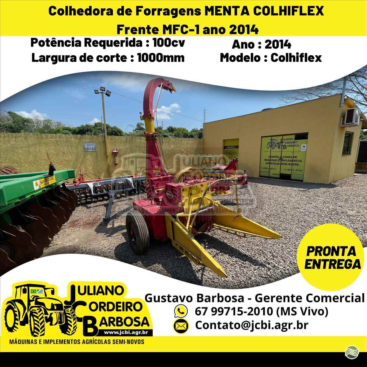 IMPLEMENTOS AGRICOLAS ENSILADEIRA ENSILADEIRA AREA TOTAL JCBi Máquinas e Implementos Agrícolas MARACAJU MATO GROSSO DO SUL MS