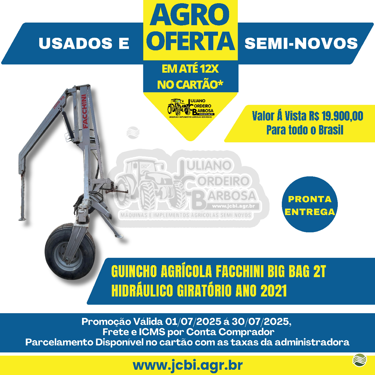 IMPLEMENTOS AGRICOLAS GUINCHO BIG BAG GUINCHO 2000 Kg JCBi Máquinas e Implementos Agrícolas MARACAJU MATO GROSSO DO SUL MS