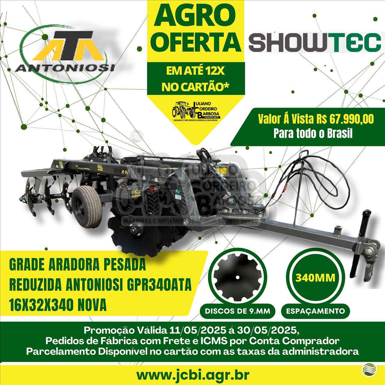 IMPLEMENTOS AGRICOLAS GRADE ARADORA ARADORA 16 DISCOS JCBi Máquinas e Implementos Agrícolas MARACAJU MATO GROSSO DO SUL MS