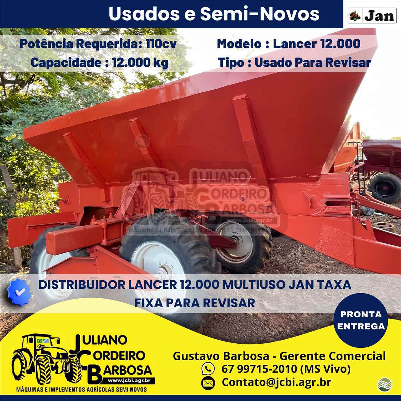 IMPLEMENTOS AGRICOLAS DISTRIBUIDOR CALCÁRIO 12000 Kg JCBi Máquinas e Implementos Agrícolas MARACAJU MATO GROSSO DO SUL MS