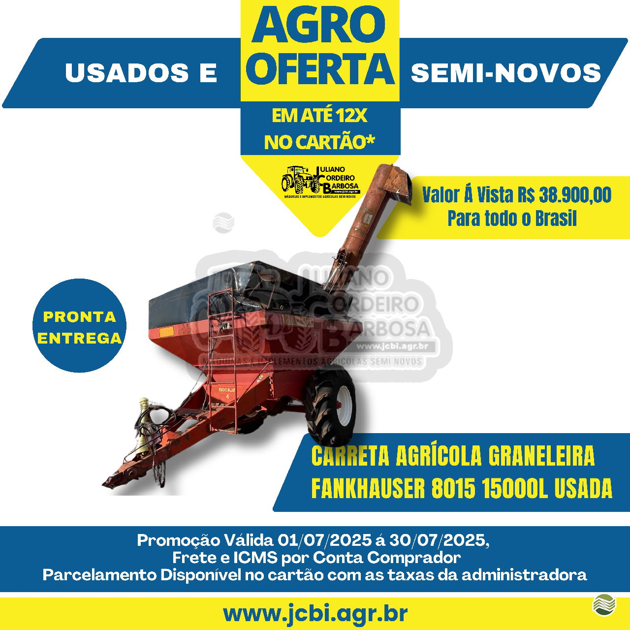 IMPLEMENTOS AGRICOLAS CARRETA BAZUKA GRANELEIRA 15000 JCBi Máquinas e Implementos Agrícolas MARACAJU MATO GROSSO DO SUL MS