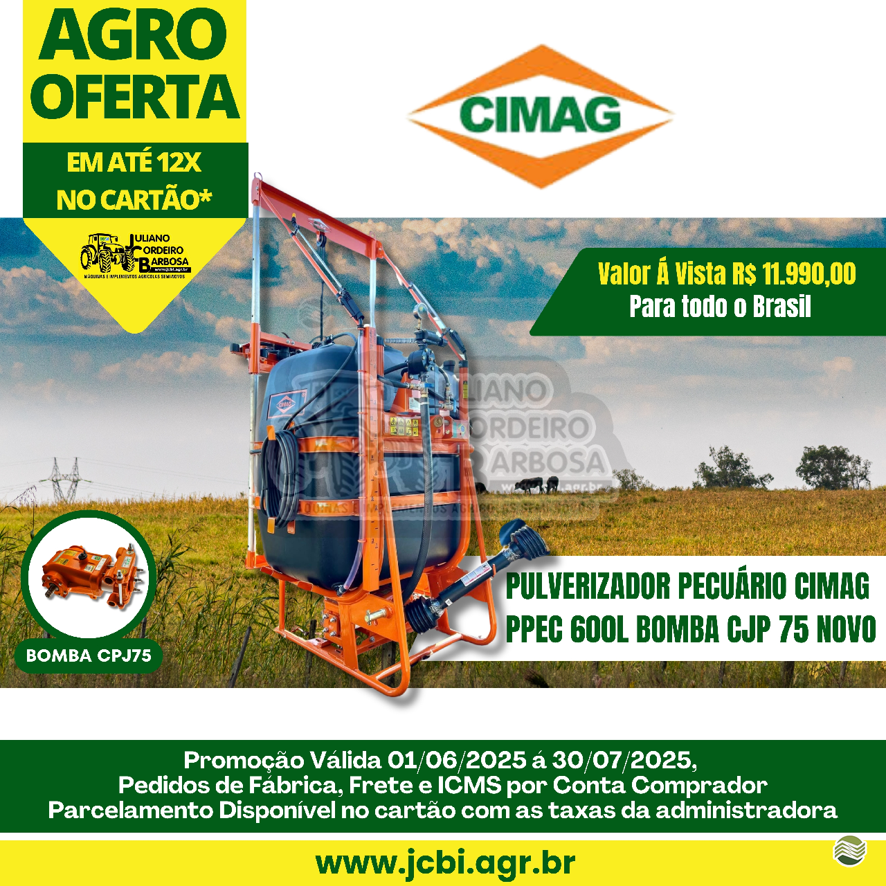 IMPLEMENTOS AGRICOLAS PULVERIZADOR 600L JCBi Máquinas e Implementos Agrícolas MARACAJU MATO GROSSO DO SUL MS