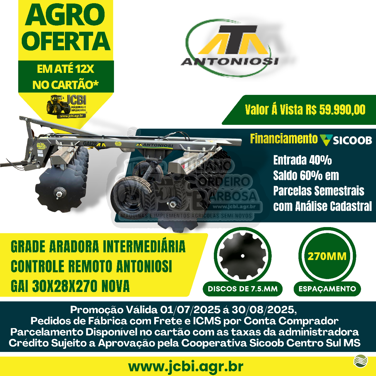 INTERMEDIÁRIA 30 DISCOS de JCBi Máquinas e Implementos Agrícolas