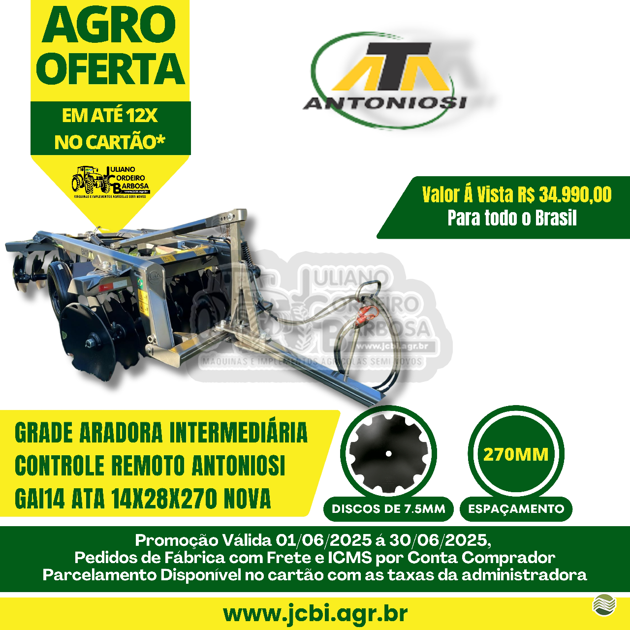 INTERMEDIÁRIA 14 DISCOS de JCBi Máquinas e Implementos Agrícolas