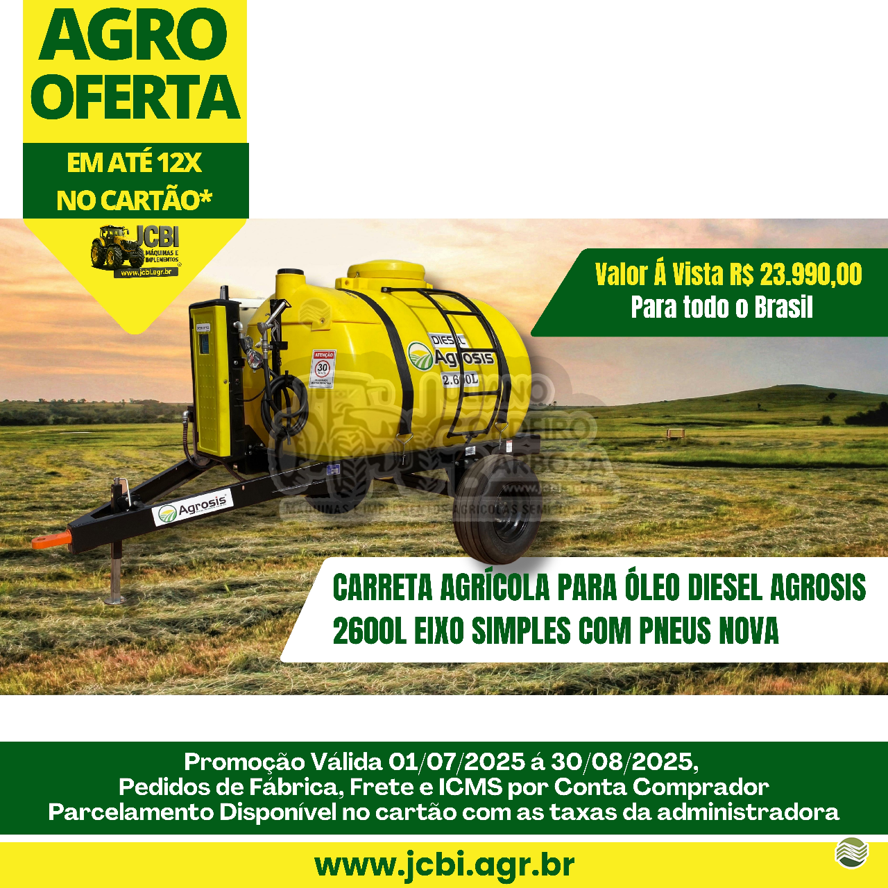 IMPLEMENTOS AGRICOLAS CARRETA TANQUE TANQUE 2600 LITROS JCBi Máquinas e Implementos Agrícolas MARACAJU MATO GROSSO DO SUL MS