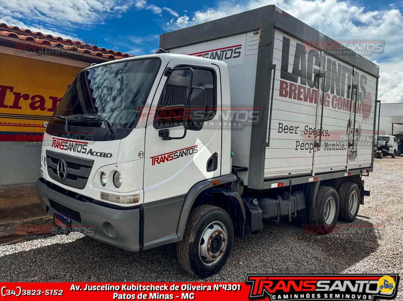 CAMINHAO MERCEDES-BENZ MB 1016 Baú Bebidas 3/4 6x2 TransSantos Seminovos PATOS DE MINAS MINAS GERAIS MG