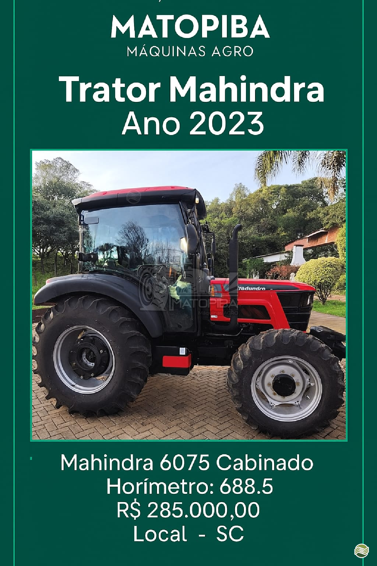 TRATOR MAHINDRA 6075 Tração 4x4 Matopiba Máquinas Agro MIGUELOPOLIS SÃO PAULO SP