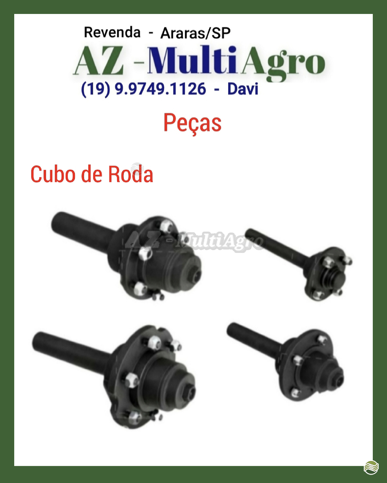 Cubo de Rodas das Carretas Agrícolas