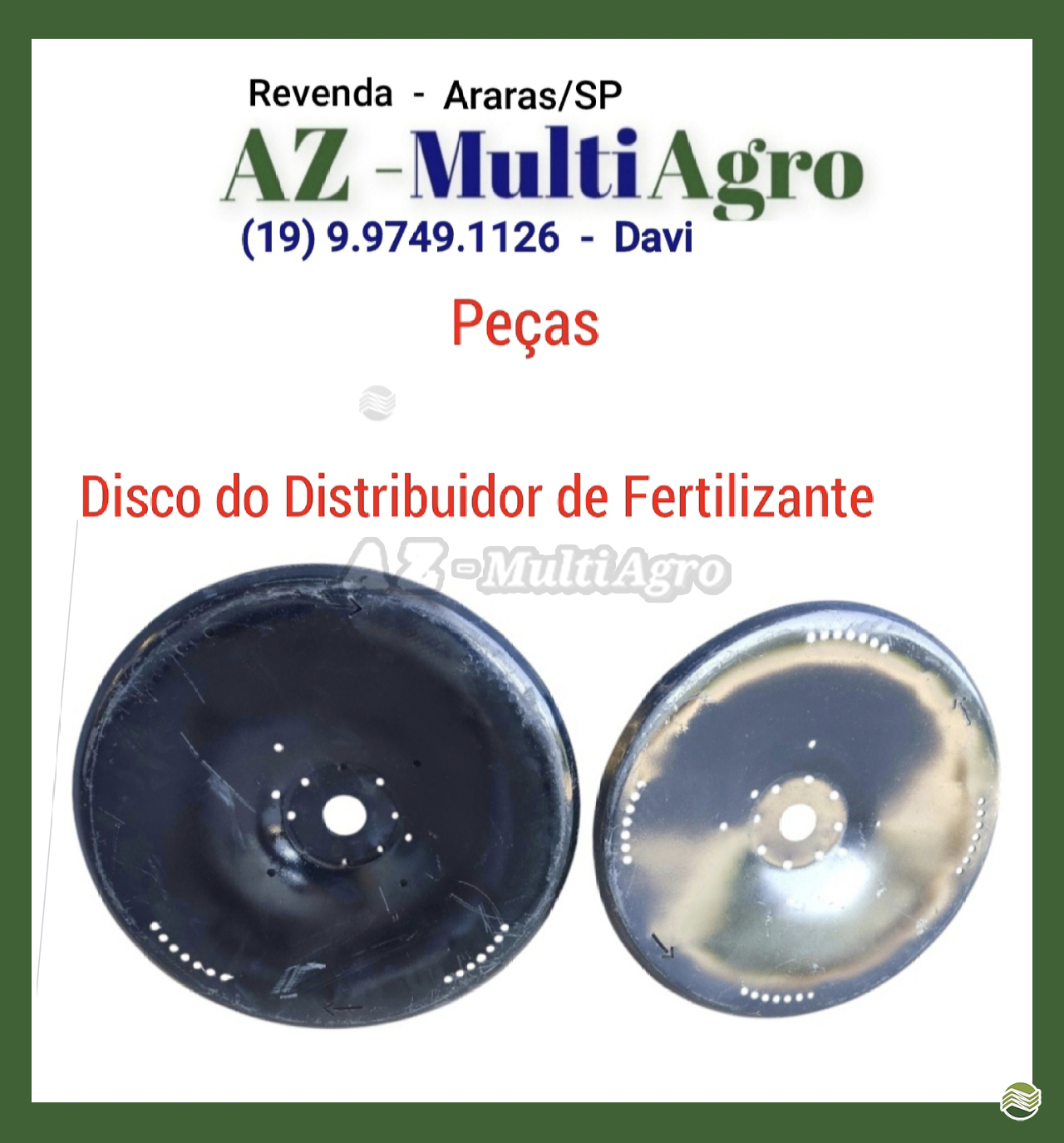 Disco do Distribuidor de Fertilizantes 
