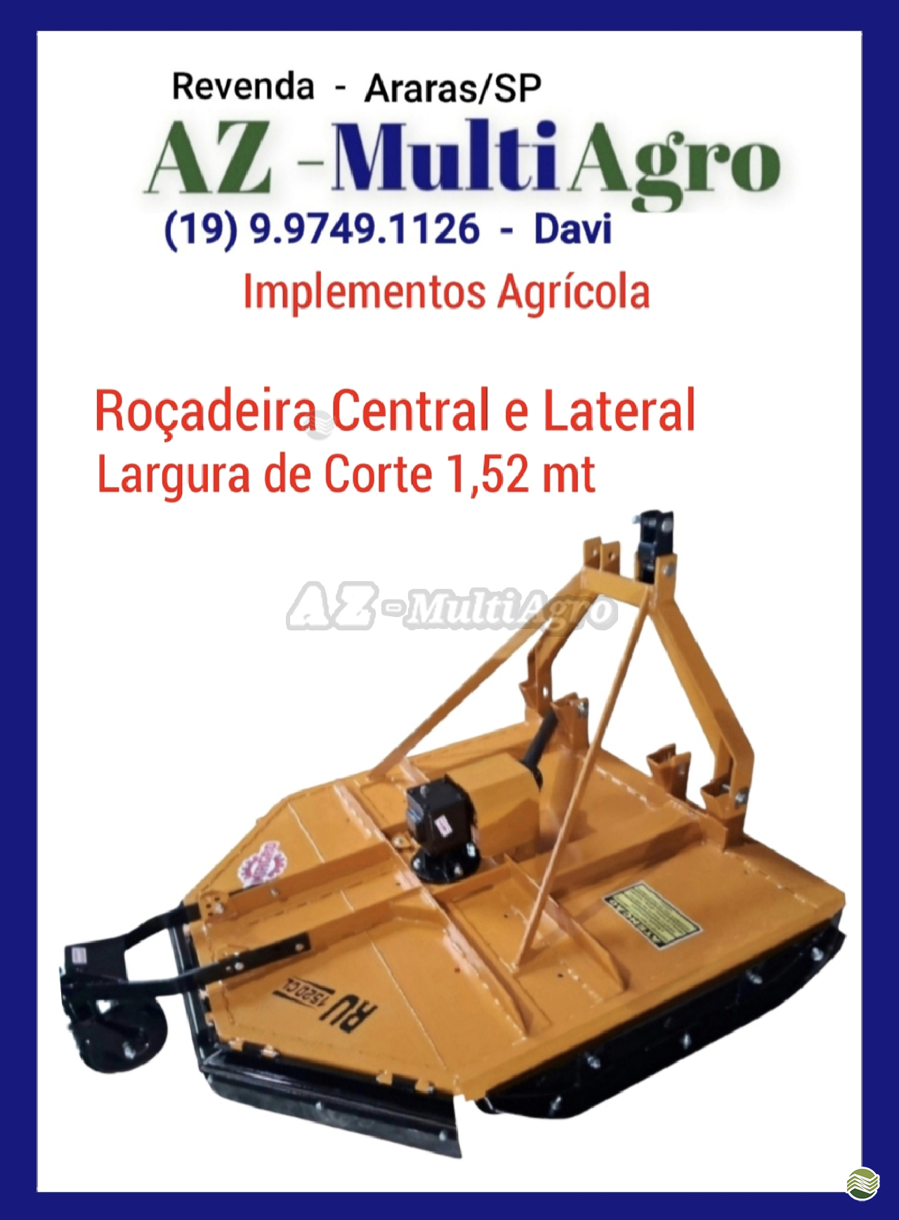 IMPLEMENTOS AGRICOLAS ROCADEIRA ROCADEIRA HIDRÁULICA AZ Multiagro Tratores Impls. Peças e Pneus ARARAS SÃO PAULO SP