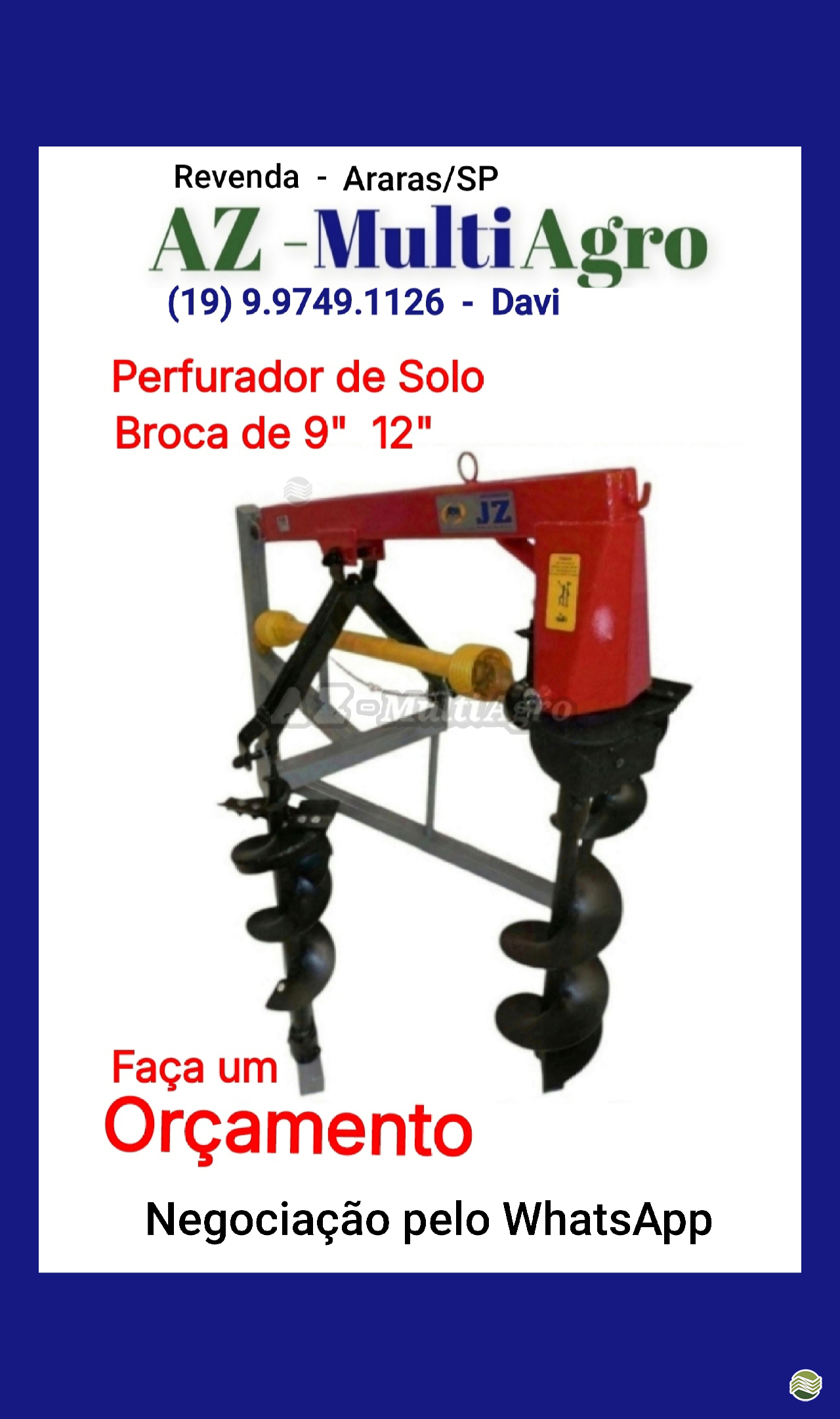 IMPLEMENTOS AGRICOLAS PERFURADOR SOLO PERFURADOR DE SOLO AZ Multiagro Tratores Impls. Peças e Pneus ARARAS SÃO PAULO SP