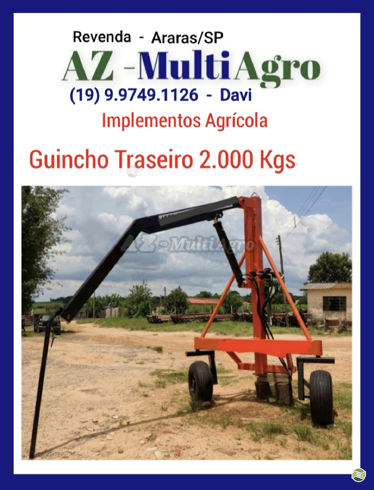IMPLEMENTOS AGRICOLAS GUINCHO BIG BAG GUINCHO 2000 Kg AZ Multiagro Tratores Impls. Peças e Pneus ARARAS SÃO PAULO SP