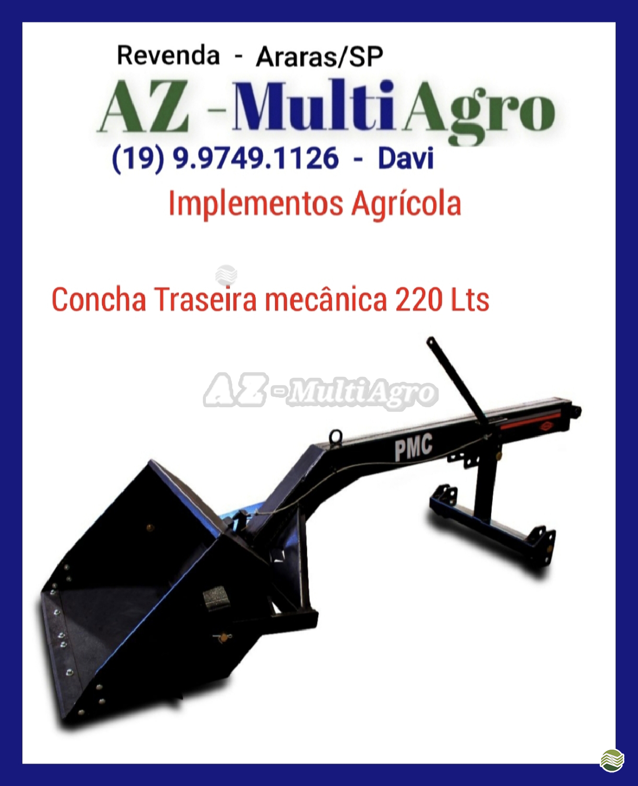 IMPLEMENTOS AGRICOLAS CONCHA TRASEIRA CONCHA MECANICA AZ Multiagro Tratores Impls. Peças e Pneus ARARAS SÃO PAULO SP