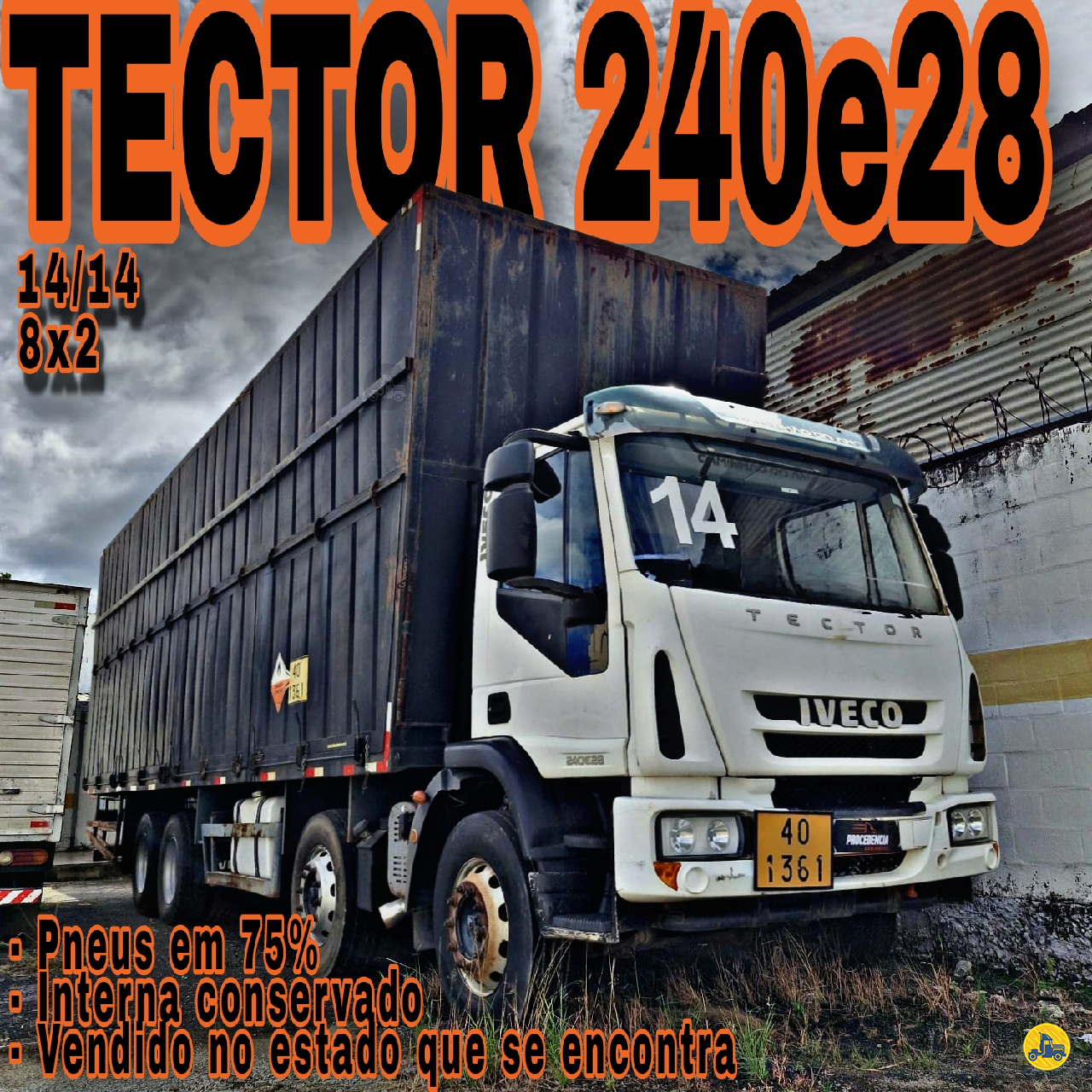 CAMINHAO IVECO TECTOR 240E28 Baú Furgão BiTruck 8x2 Procedência Caminhões CONTAGEM MINAS GERAIS MG