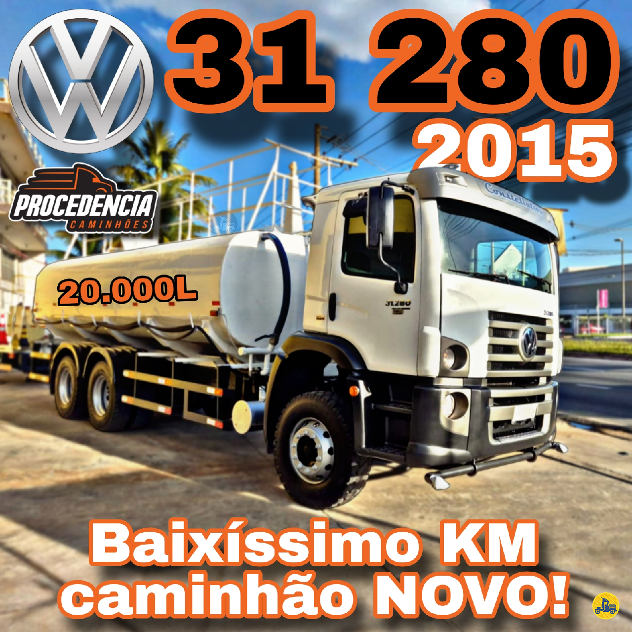 CAMINHAO VOLKSWAGEN VW 31280 Tanque Pipa Truck 6x4 Procedência Caminhões CONTAGEM MINAS GERAIS MG