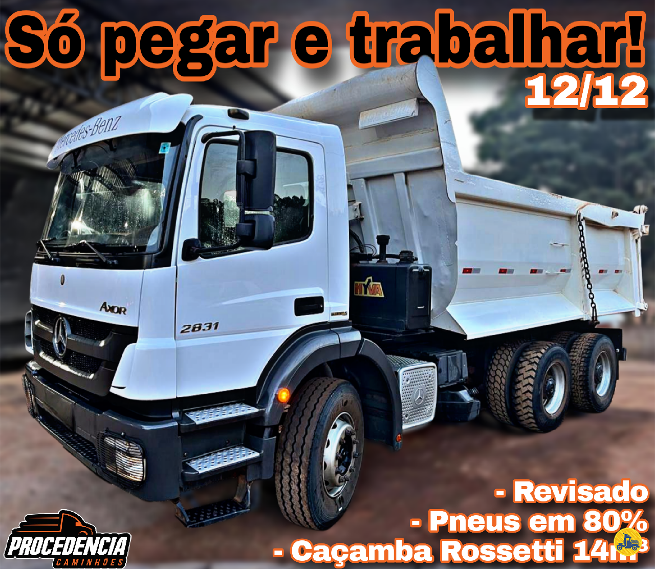 CAMINHAO MERCEDES-BENZ MB 2831 Caçamba Basculante Truck 6x4 Procedência Caminhões CONTAGEM MINAS GERAIS MG
